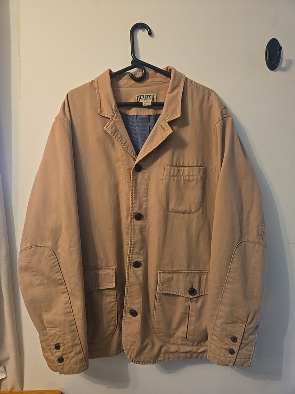 Duluth Trading Jacket Mens Size Xl Tall Tan Firehose Sport Coat Canvas